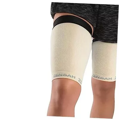  Thigh Compression Sleeve – Hamstring Support Quad Wrap For Men Small 1 Beige • $42