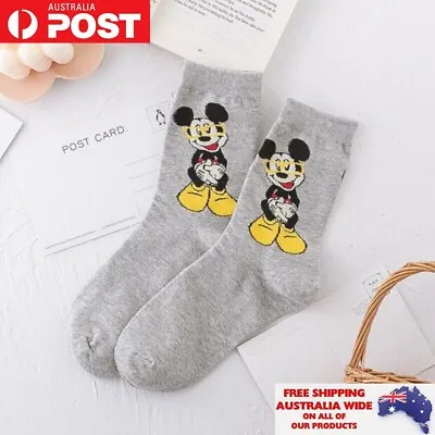 Disney Mickey Mouse Socks Cotton Girl Boy Unisex Clothing Teens Gift Birthday • $13.95