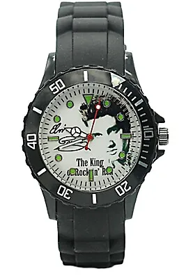 Elvis The King Of Rock Black Silicone Band Wrist Watch • $14.99