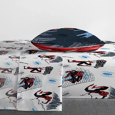 Sheets Spiderman Marvel Twin Size Coloring Bedding Set Teen Kid's Boy's 3 Pc • $58.77