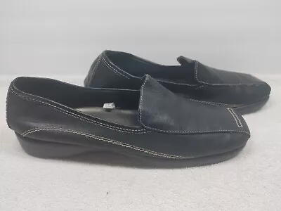 Merona Womens Shoes SIZE 9 Black Leather Slip-Ons • $16