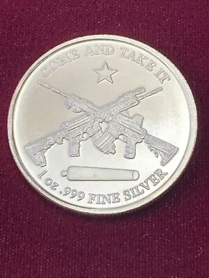 Molon Labe  Come And Take It  AR-15 & M4a1 Crossed 1 Troy Oz .999 Fine Silver • $39.95