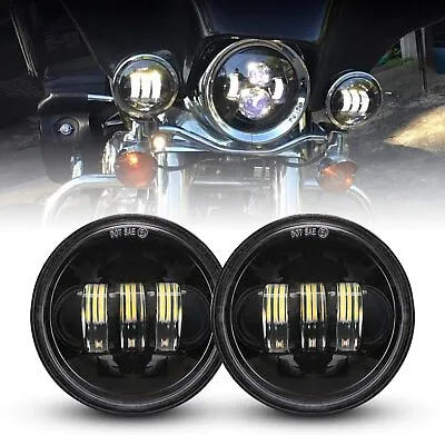$49.25 • Buy 2x 4.5  Inch 60W LED Spot Fog Passing Lights Lamps For Harley Davidson Touring A