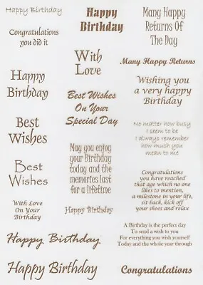 A4 Gold Text Vellum Paper Best Wishes Happy Birthday Congratulations - NVP31 • £1.85