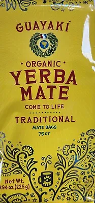 Guayaki Yerba Mate Organic Traditional Single Serve 7.9 Ounces (75 Tea Bags... • $13