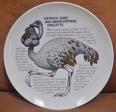 $175 • Buy Pierro Fornasetti IMPROBABLE RECIPE Cook Plate Fleming Joffe Ostrich Eggs