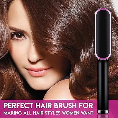 £16.50 • Buy Hair Straightener Brush Straightening Curler Hot Comb Electric Adjustable Heat