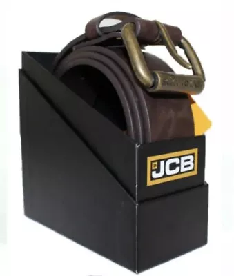 Jcb Genuine Mens Leather Lined Belt Real Leather Mens Belt Work Belt Black Brown • £10.99