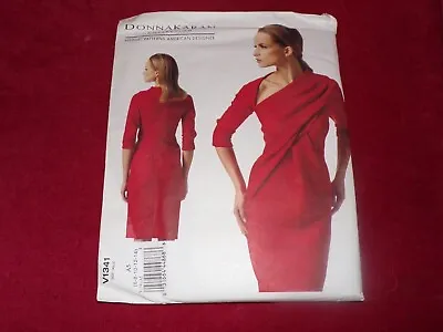 🌺vogue American Designer V1341-donna Karan-ladies Cocktail Dress Pattern 6-14ff • $28.49