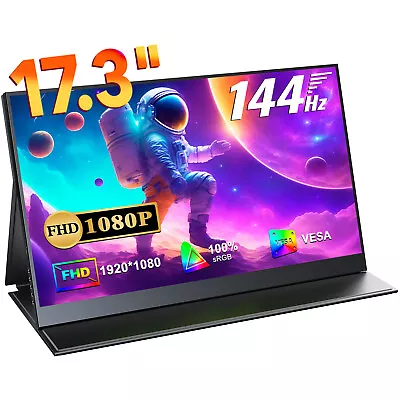 17.3  144Hz Portable Monitor 1920*1080 Freesync Gaming Display For Steam Deck PS • $269.99