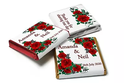 Floral Wedding Chocolates Personalised Favours Neapolitan Chocolates V5 • £4