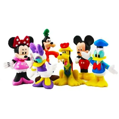 Mickey Mouse Figures Toy Cake Toppers Kids Party Bag Filler 6 Pieces Daffy Duck • $13.68