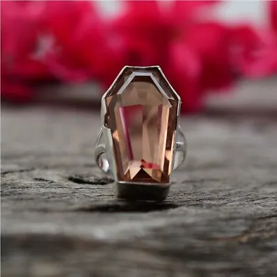 Morganite Quartz Gemstone.925 Sterling Silver Mother's Day Ring All Size AG-13 • $12