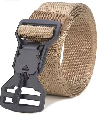 Andy Grade Men's Magnetic Buckle Tactical Belt Quick Release Tan Medium 36”-42” • $10