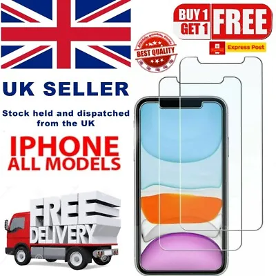 2 X Tempered Glass Screen Protector Screen Saver For IPhone 15 14 13 12 11 X XR • £0.99