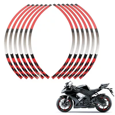 17  Rim Stripes Wheel Tape Sticker Decals Red For KAWASAKI NINJA 1000 250 300 Mo • £17.04