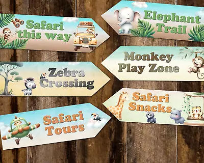 6 Baby Jungle Safari Animal Party Decor Arrows • £6.75