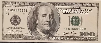 USA 1 Piece Of 100 Dollars Banknote 2006 UNC Error Over Print Green Left Forgery • $49.99