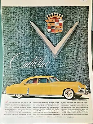 Vintage Cadillac Magazine Ad: 1948 Yellow Fleetwood • $3