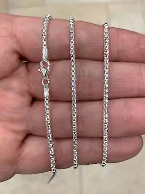 Men&Women's 18K White Gold Filled 24 Inch 2mm Wide Round Box Chain Necklace R5KW • $17.98