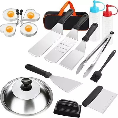 14pcs BBQ Griddle Accessories Kit Stainless Steel Tools Spatulas Set For Camping • $62.47