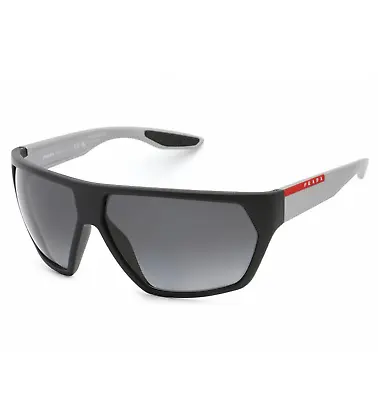 $279 • Buy Prada Sport PS08US 4535W1 Black Rubber / Grey Gradient Polarized Sunglasses