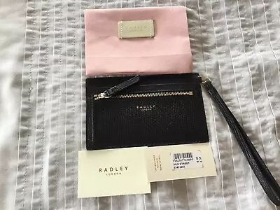 Radley Silk Street  Leather Purse - Credit Card Holder- Wristlet Strap BNWT - • £24.99