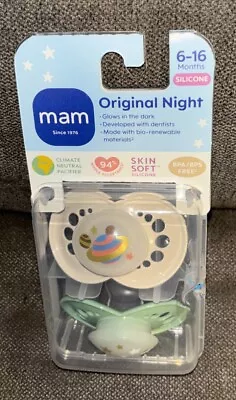 MAM Original Night🌙2-Pk Glow In The Dark Pacifiers Sterilizing Case{6-16Months} • $12.99