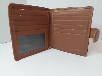 Coach Vintage Brown Leather Wallet Bifold Kiss-lock Coin Compartment #VPS99 • $49.99