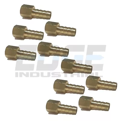 (10 Pack) 3/8 HOSE BARB X 1/4 FEMALE NPT Brass Pipe Fitting Gas Fuel Water Air • $31.30