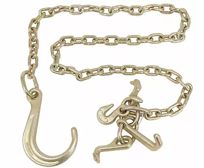 5/16 X6' Leg G70 15  Long J Hook Tow Chain RTJ Cluster & Grab Hook 4700 # WLL • $52.99