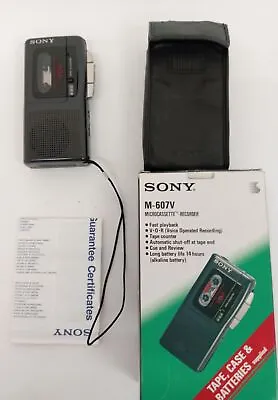 Sony Microcassette Recorder M-607V Black Dictaphone Handheld Made In Japan • £4.99