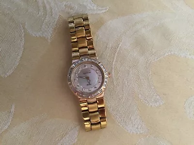 Eco-Drive Ladies Watch - Yellow Gold Mother Of Pearl & Diamonds • $120