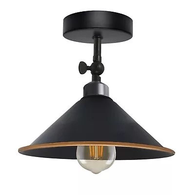 Retro Vintage Industrial LightShade Ceiling Lifting Wall Fixture Black LampShade • £16.82