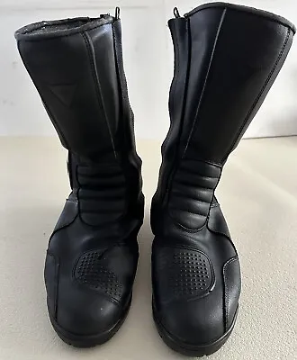 Dainese Motorcycle Motorbike Black Leather Boots Size UK 9 EU 43 *READ* • £49.99