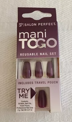 Salon Perfect Mani To Go Reusable Purple Nail Set 30 Nails • $8.95