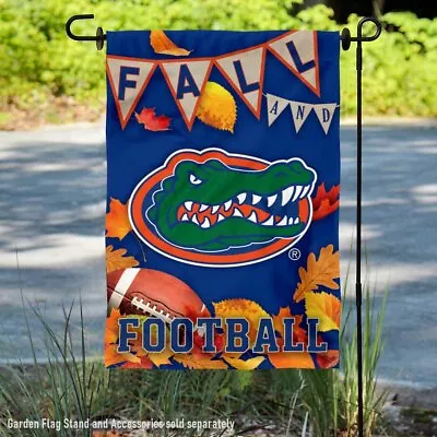 Florida Gators Fall Leaves Football Season Garden Flag And Yard Banner • $13.95