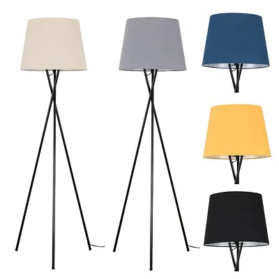 £29.99 • Buy Standard Tripod Floor Lamp Standing Living Room Light Large Shade LED Bulb