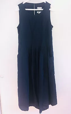 Malvin I Love Linen Sleeveless Midi 100% Linen Navy Blue Dress Size 10 • $21.21