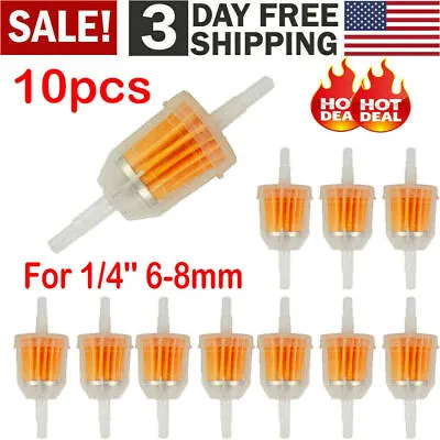 10 Universal Motor Inline Gas Oil Fuel Filter Small Engine For 1/4'' 6-8 Mm Hose • $5.99