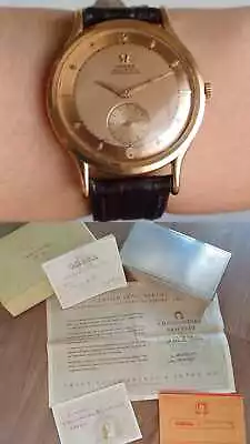 Vintage Omega Centenary Chronometer Ck 2500 18k Pink Gold 35mm + Box & Papers • $4050