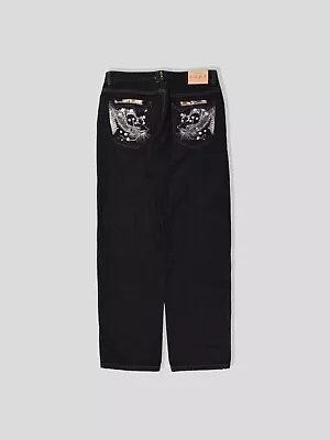 Vintage Japanese Baggy Embroidered Dragon Denim Jeans • £70