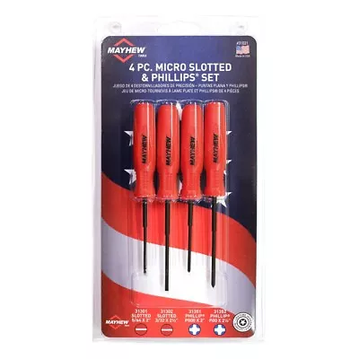 Mayhew 4pc Micro Precision Screwdriver Set 31021 Phillips Slotted Made In USA • $29.99