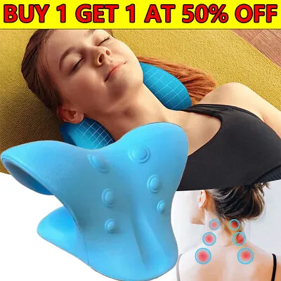 Neck Shoulder Stretcher Relaxer Cervical Chiropractic Traction Device Pillow UK • £6.50