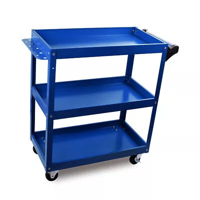 Blue 3-Tier Tool Cart Trolley Toolbox Workshop Garage Storage 150KG Organizer Ga • $49.01