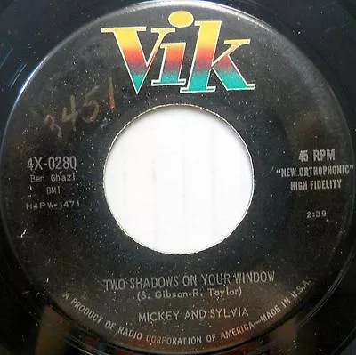 MICKEY & SYLVIA 45 Two Shadows On Your Window VIK Early R&B #BB2117 • $12.95