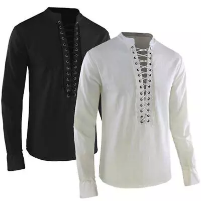 Men Medieval Renaissance Costume For Men Long Sleeve Cosplay Clothing • $28.58