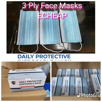 500 Disposable Face Mask 3 Ply Face Covering Dust / Beauty Mask • £9.99