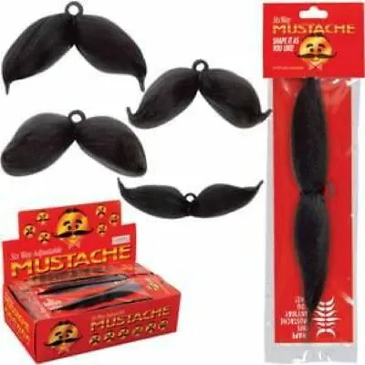 [ Last 6 Pc Lot ]  Costume Mustache Party Shape 6 Way Or Any Way Black Disguise • $12.99