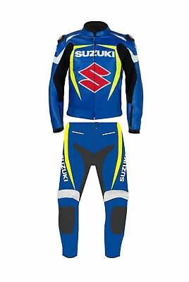 Suzuki Motorcycle Leather Racing Suit Motorbike Riding Suit All Sizes Available • $353.16